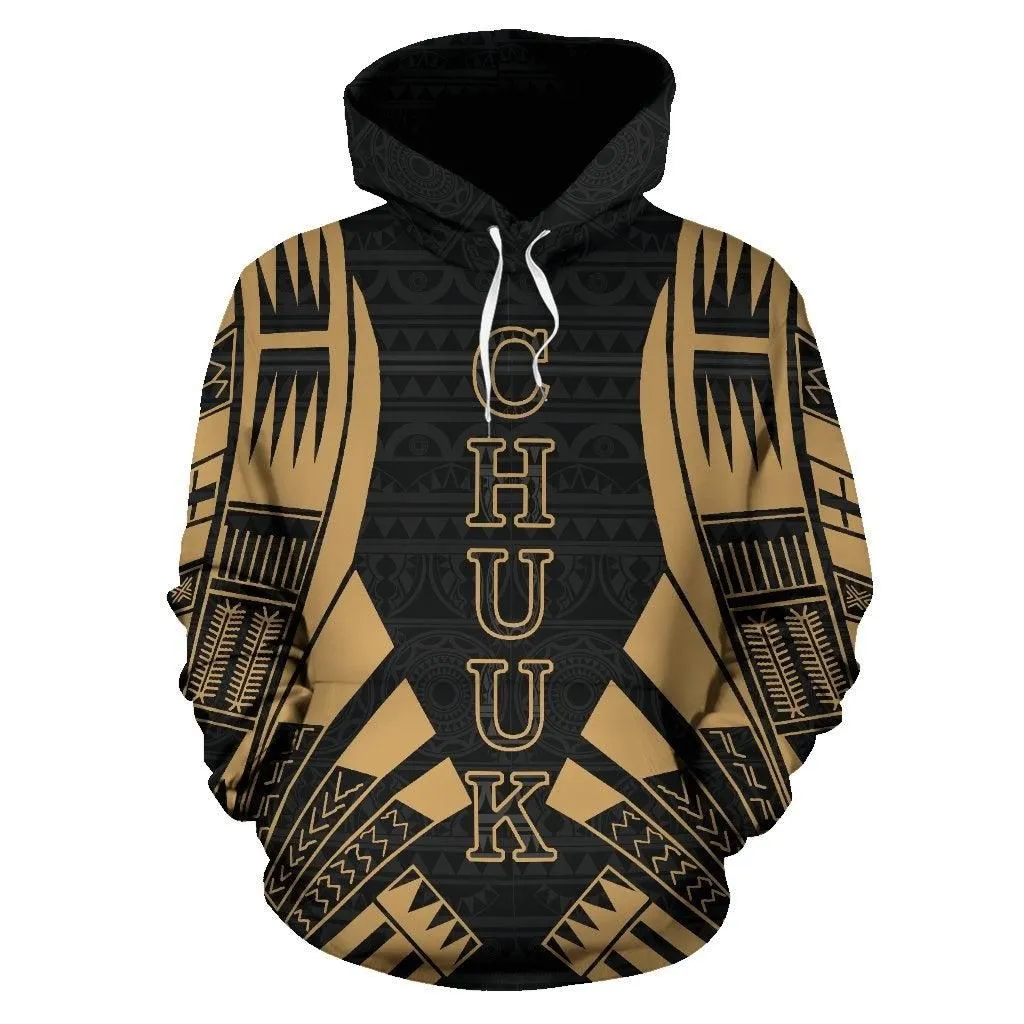 Chuuk State All Over Hoodie - Gold Tattoo Style