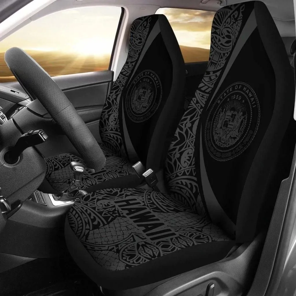 Hawaii Coat Of Arm Polynesian Car Seat Covers - Circle Style 07 J1