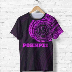 Pohnpei T shirt - Pohnpei Flag Tattoo Style Special Pink