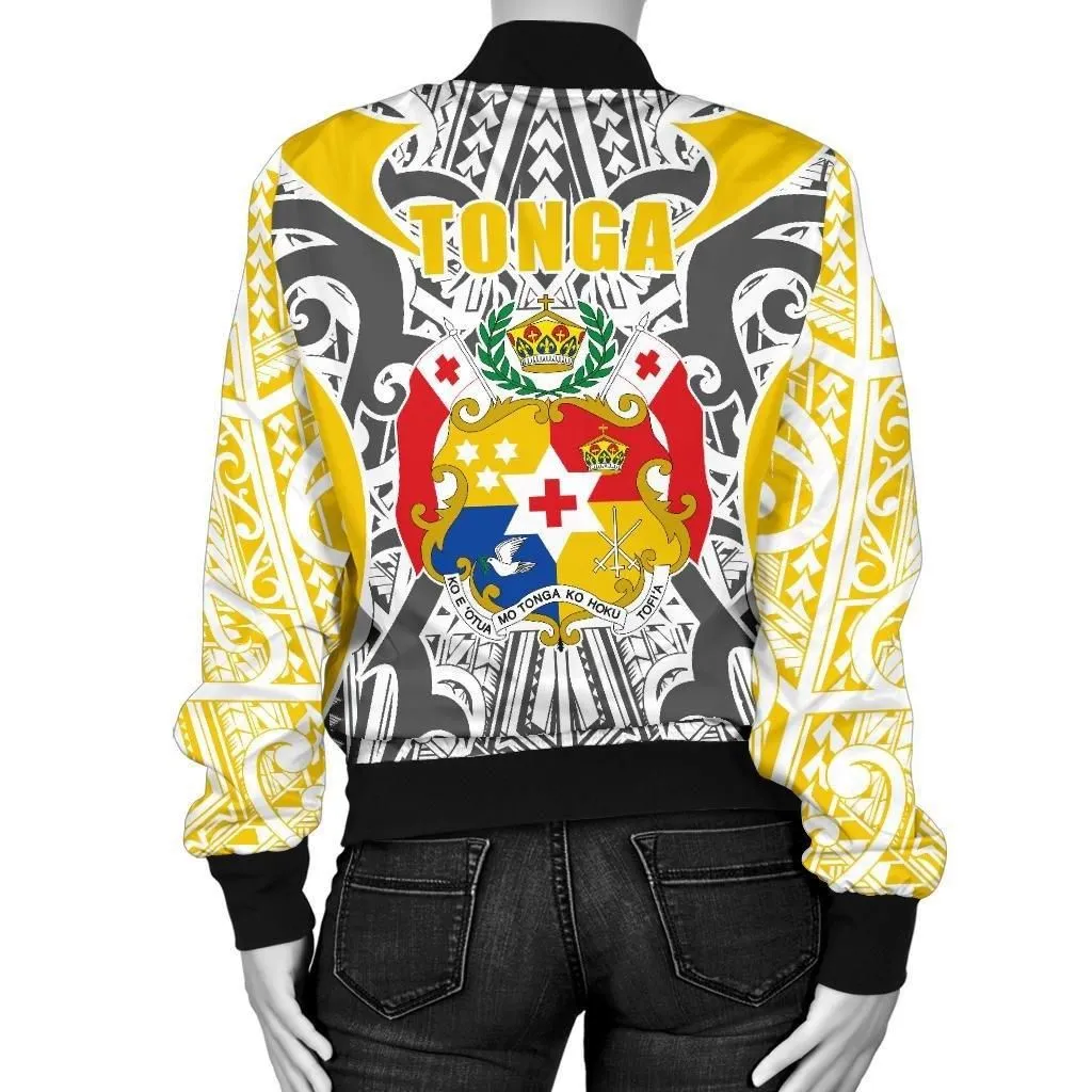 Alohawaii Jacket - Bomber Jacket Tonga - Kingdom of Tonga Gold Ver J0