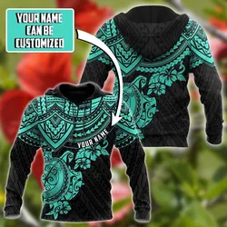Amazing Polynesian Tattoo Turquoise Personalized 3D Printed Sublimation Hoodie Hooded Sweatshirt Comfy Soft And Warm For Men Women S to 5XL CTC20035421