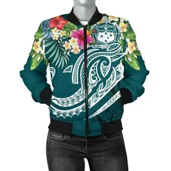 FamilyGater Jacket - Bomber Jacket Samoa Polynesian - Summer Plumeria - BN15