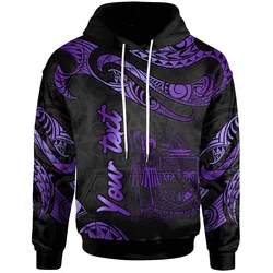 Fiji Polynesian Custom Personalised Hoodie - Poly Tattoo Purple Version