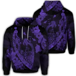 Hawaiian Fish Hook Hibiscus Banzai Surfing Polynesian Hoodie Purple