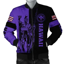 Alohawaii Jacket - Hawaii King Polynesian Bomber Jacket - Lawla Style Purple - AH - J4