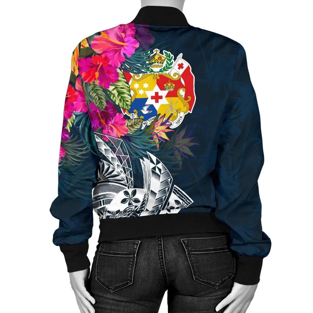 Tonga Women's Bomber Jacket  - Tonga Summer Vibes - BN15