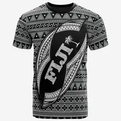 Fiji Polynesian T-Shirt - Tapa Pattern Rugby Ball