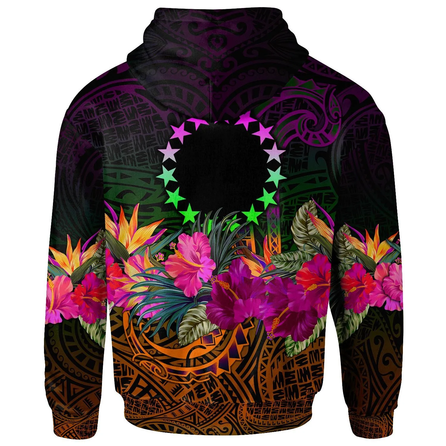 Cook Islands Personalised Polynesian Hoodie - Summer Hibiscus