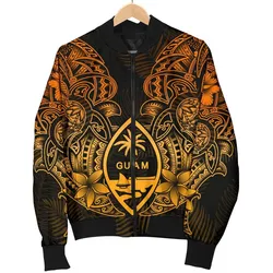 Guam Polynesian Men Bomber Jacket - Gold Turtle Homeland