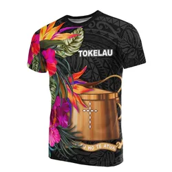 Tokelau T-shirt - Polynesian Hibiscus Pattern