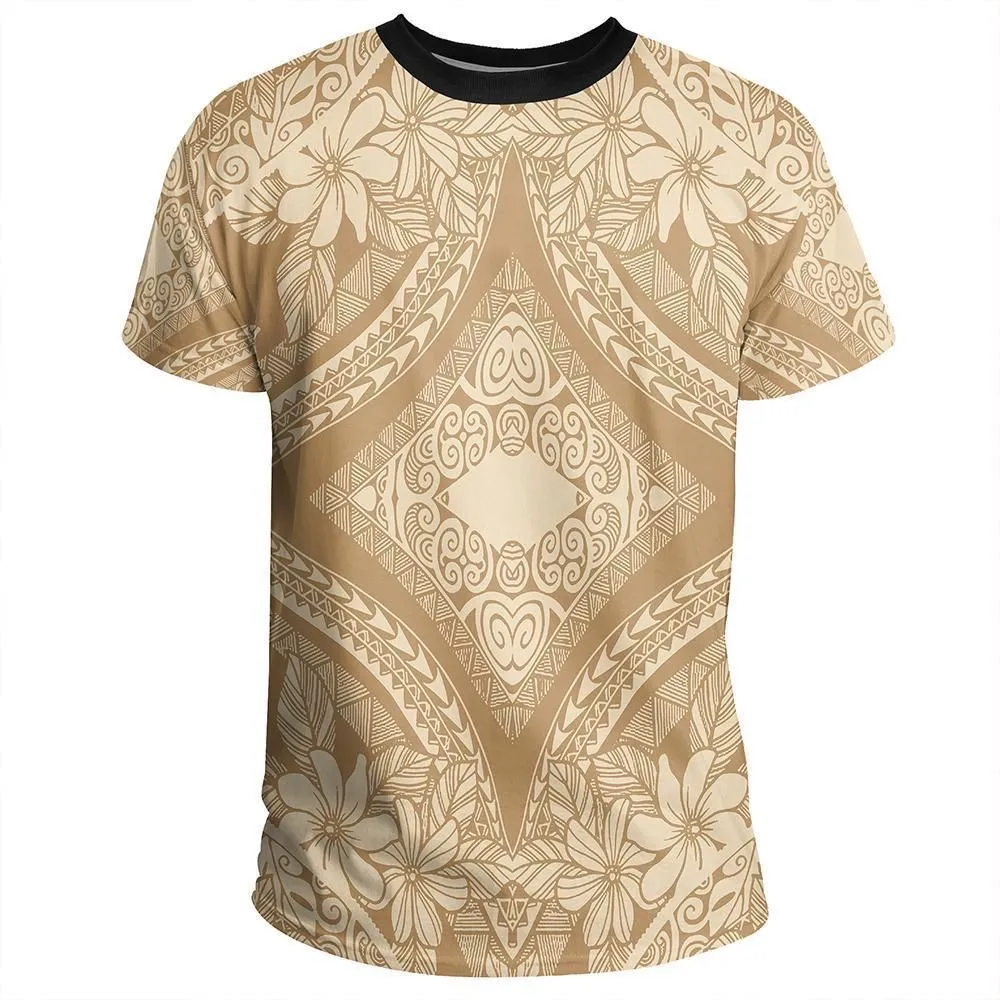 Polynesian Plumeria Mix Gold T shirt