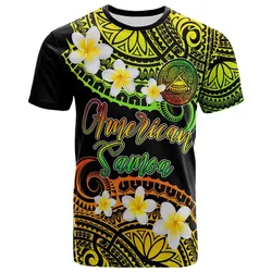 American Samoa Custom Personalised T-Shirt - Plumeria Polynesian Vibe Reggae