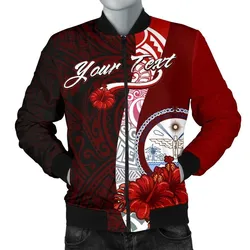 Marshall Islands Polynesian Custom Personalised Mens Bomber Jacket - Coat Of Arm With Hibiscus