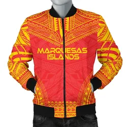 Marquesas Islands Flag Polynesian Chief Men's Bomber Jacket - Bn10