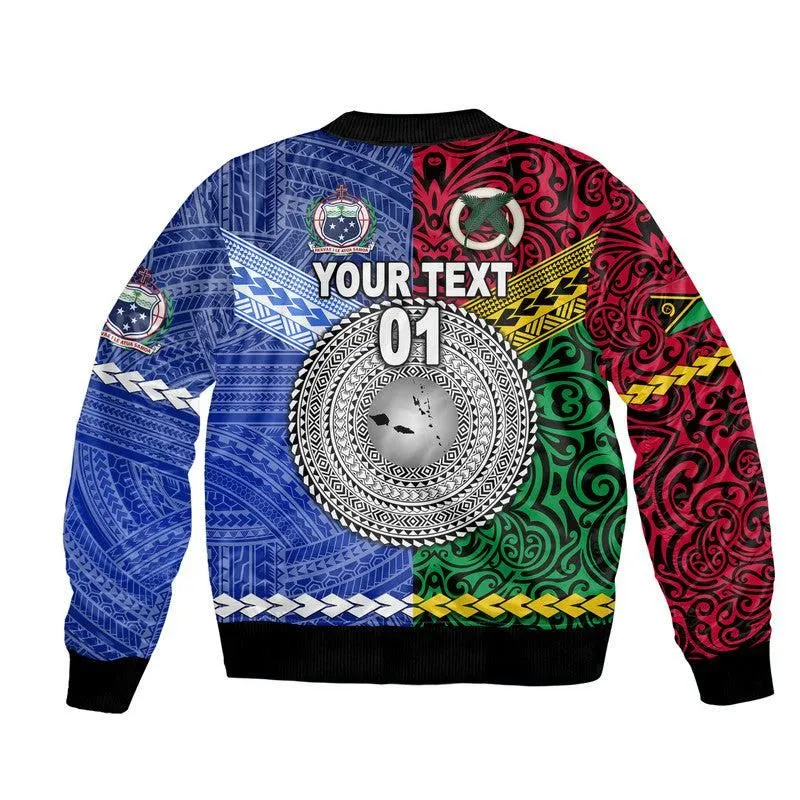 (Custom Personalised) Samoa And Vanuatu Bomber Jacket Together LT8
