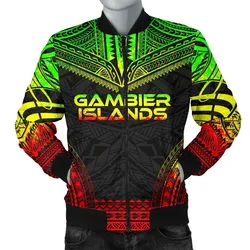 Gambier Islands Polynesian Chief Men's Bomber Jacket - Reggae Version - Bn10