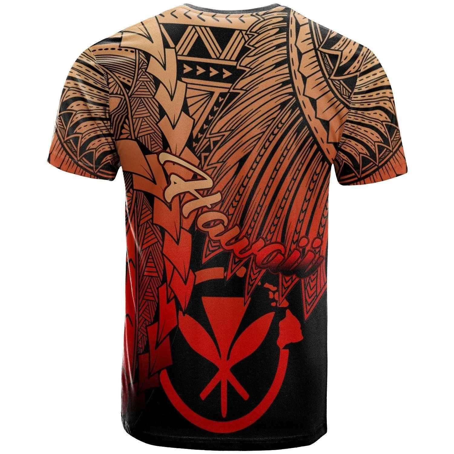 Hawaii Polynesian T Shirt - Tribal Wave Tattoo Red Ver 2
