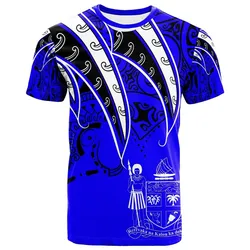 Fiji T-Shirt - Tropical Leaf Blue Color