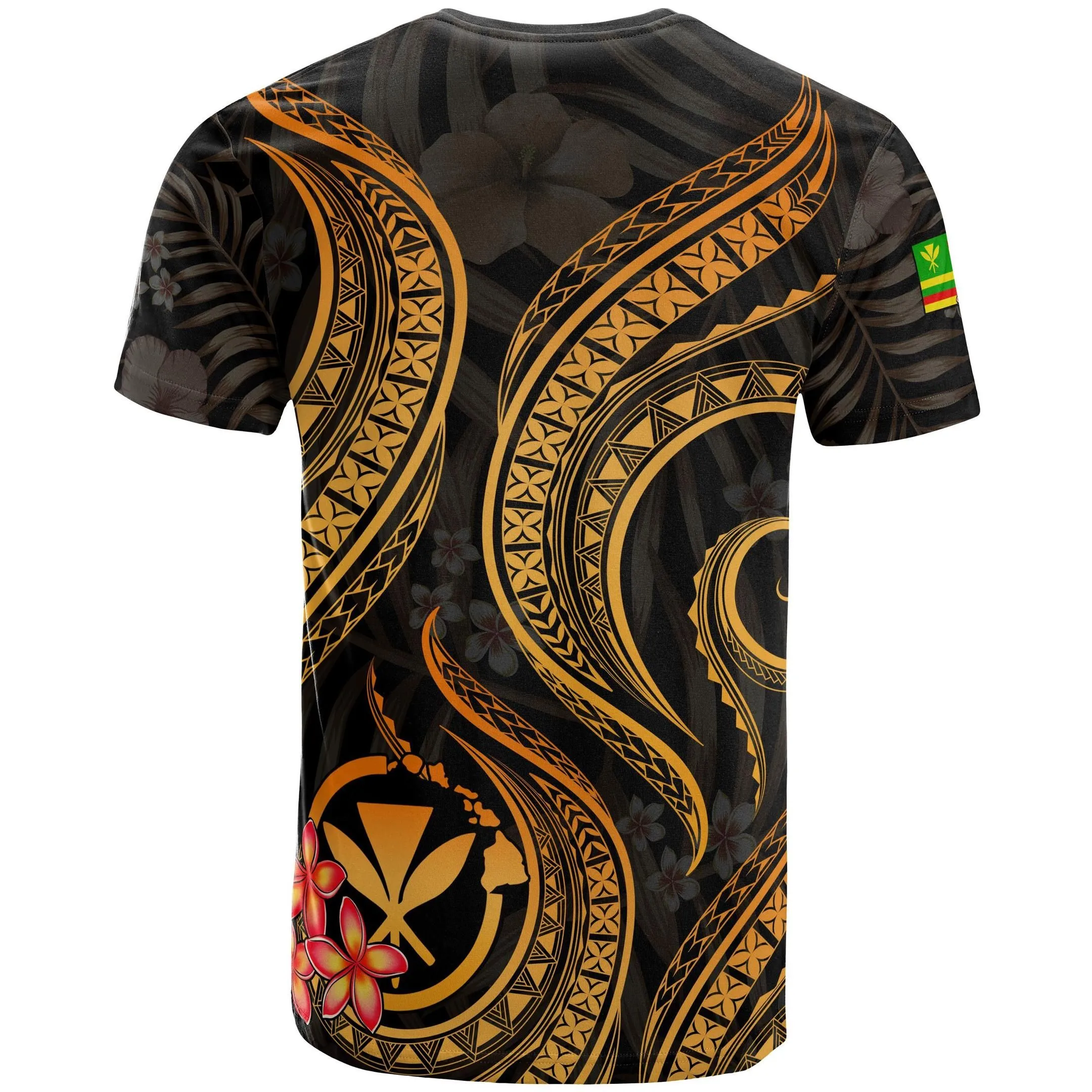 Alohawaii T-Shirt - Tee Polynesian Hawaii - Gold Plumeria - BN11