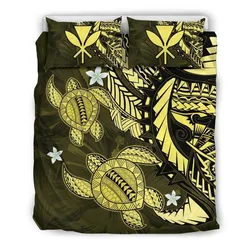 Aloha Hawaii Polynesian Turtle Hibiscus Duvet Cover Bedding Set