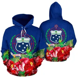 Samoa Polynesian Hoodie Flag Hibiscus - BN39