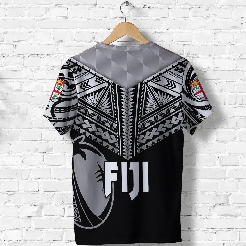 Fiji Rugby T Shirt Coconut Sporty Vibes - Full Black