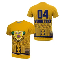 (Custom Text and Number) Niue Rugby T shirt Yellow