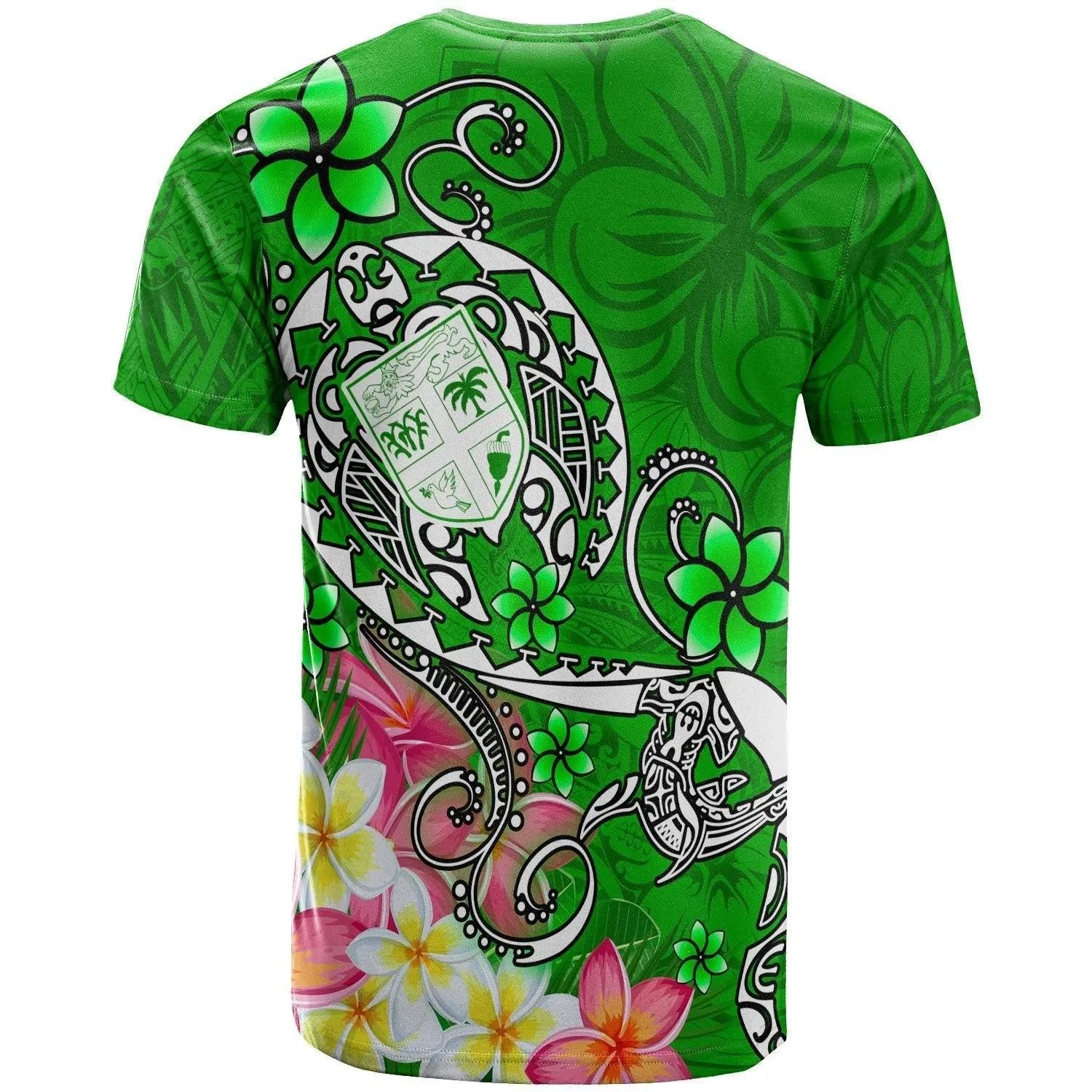 Fiji T shirt - Turtle Plumeria (Green)