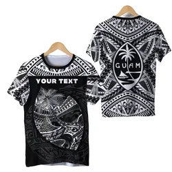 (Custom Personalised) Guam Rugby T-Shirt Polynesian Patterns - Black - Ver.2 - LT16