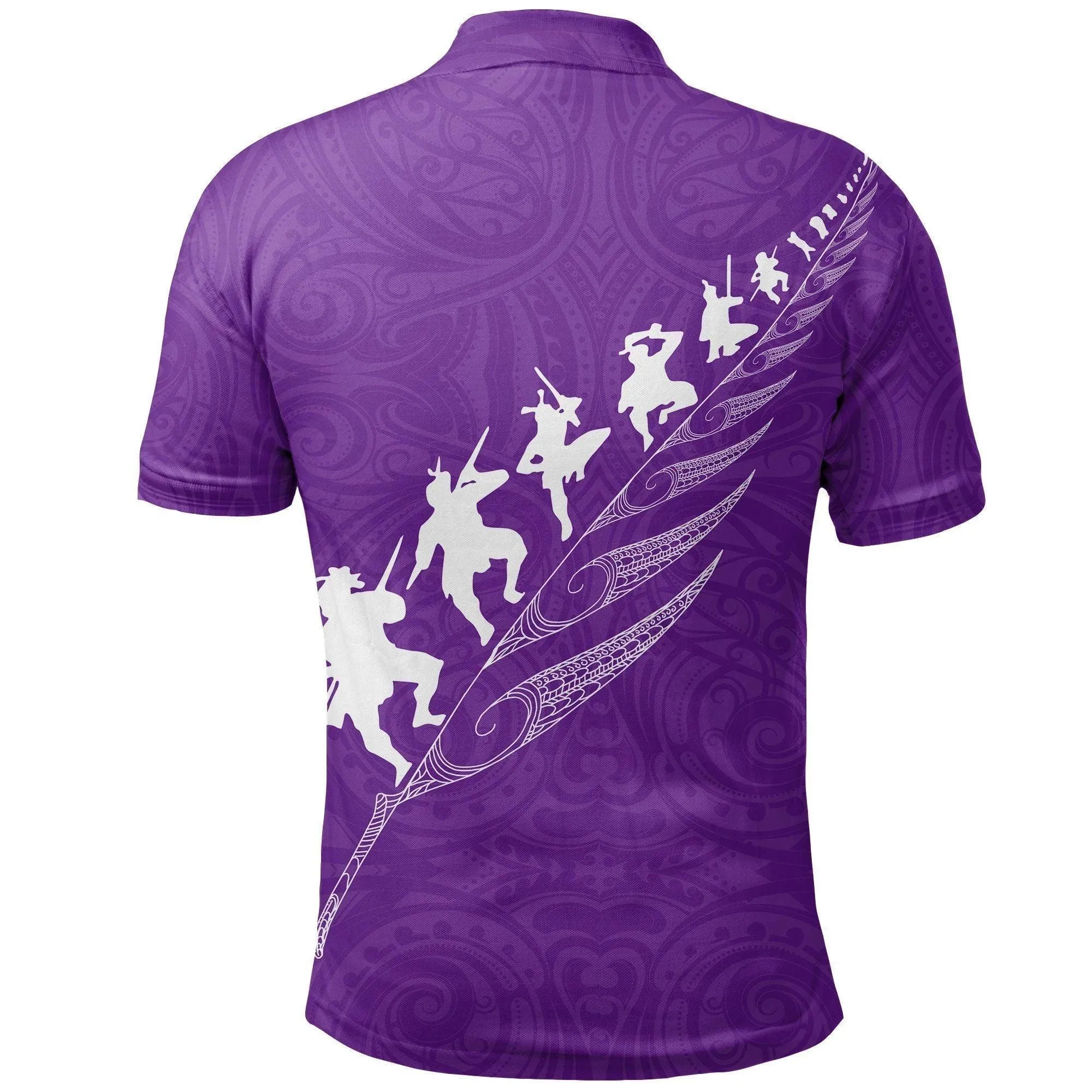 Polynesian Pride Polo Shirt - Rugby Haka Fern Polo Shirt Violet