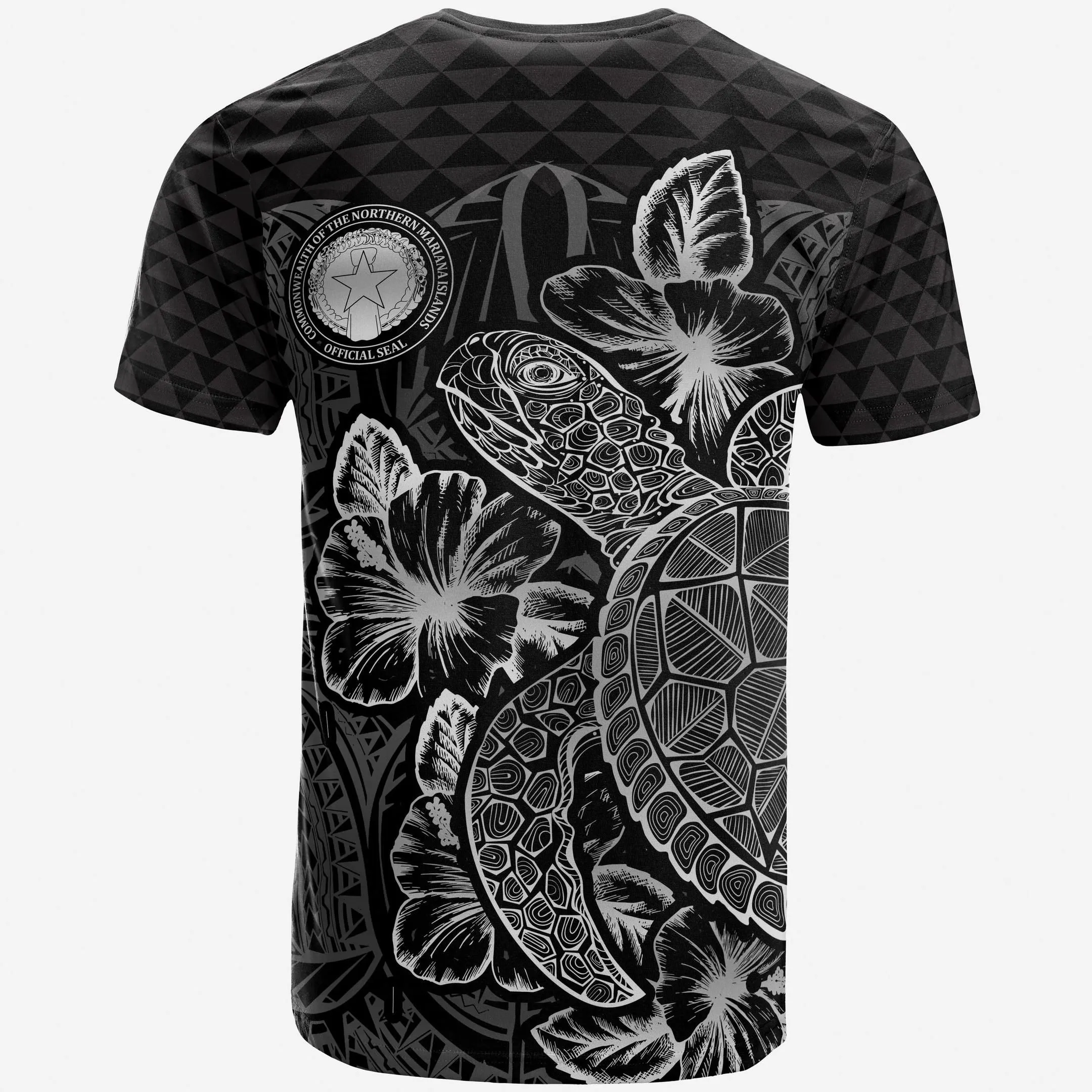 Alohawaii T-Shirt - Tee Northern Mariana Islands Polynesian - Turtle Hibiscus Black - BN39