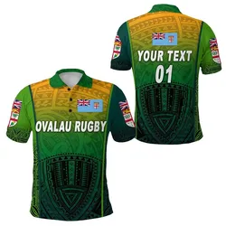 (Custom Personalised) Fiji Ovalau Rugby Polo Shirt Light Green Style, Custom Text And Number LT8