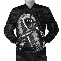 Alohawaii Jacket - Hawaiian Map Heart Ribbon Cancer Hibiscus White Polynesian Bomber Jacket - AH - J4R