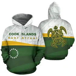 Cook Islands Hoodie - Cook Islands Flag Turtle Tattoo