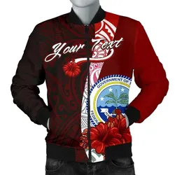 Federated States Of Micronesia Custom Personalised Bomber Jacket - Coat Of Arm With Hibiscus