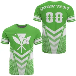 Hawaii Kanaka Map Football Polynesian T Shirt Green & White Maris Style Ah J3 Hawaiian Shorts Beach Short Sleeve
