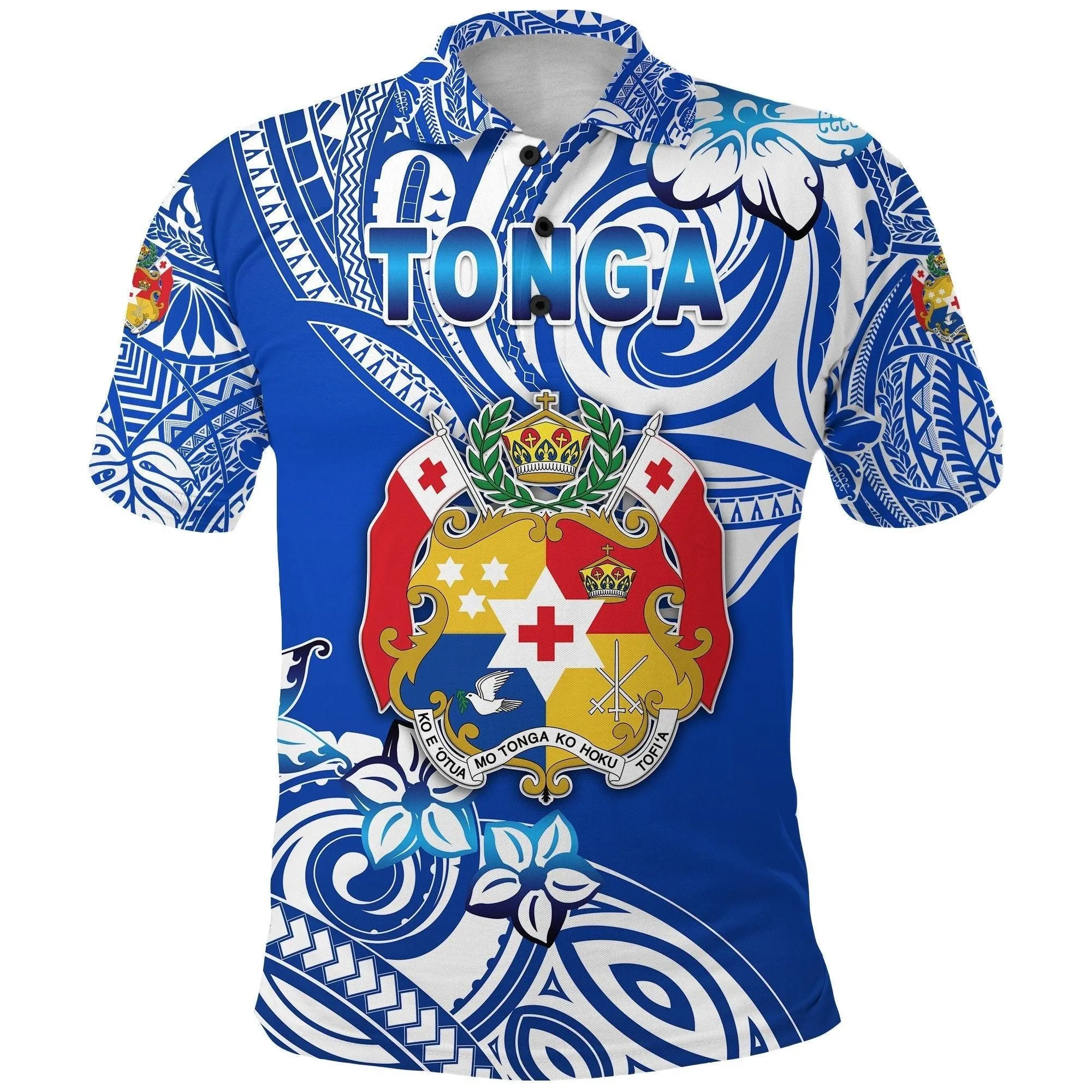 (Custom Personalised) Mate Maa Tonga Rugby Polo Shirt Polynesian Unique Vibes, Custom Text and Number - Blue