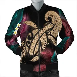 Hawaii Turtle Polynesian Tropical Bomber Jacket - Ghia Style Gold