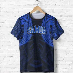 American Samoa Spirit T Shirt - American Samoa Seal Polynesian Tattoo (Blue)