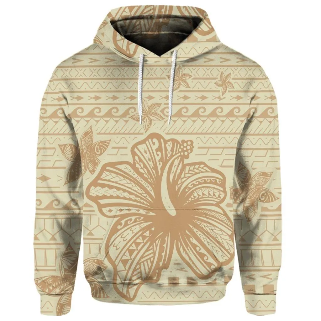 (Personalised) Hawaii Hibiscus Plumeria Kanaka Polynesian Vintage Hoodie - AH