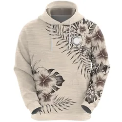 Marshall Islands Hoodie The Beige Hibiscus No