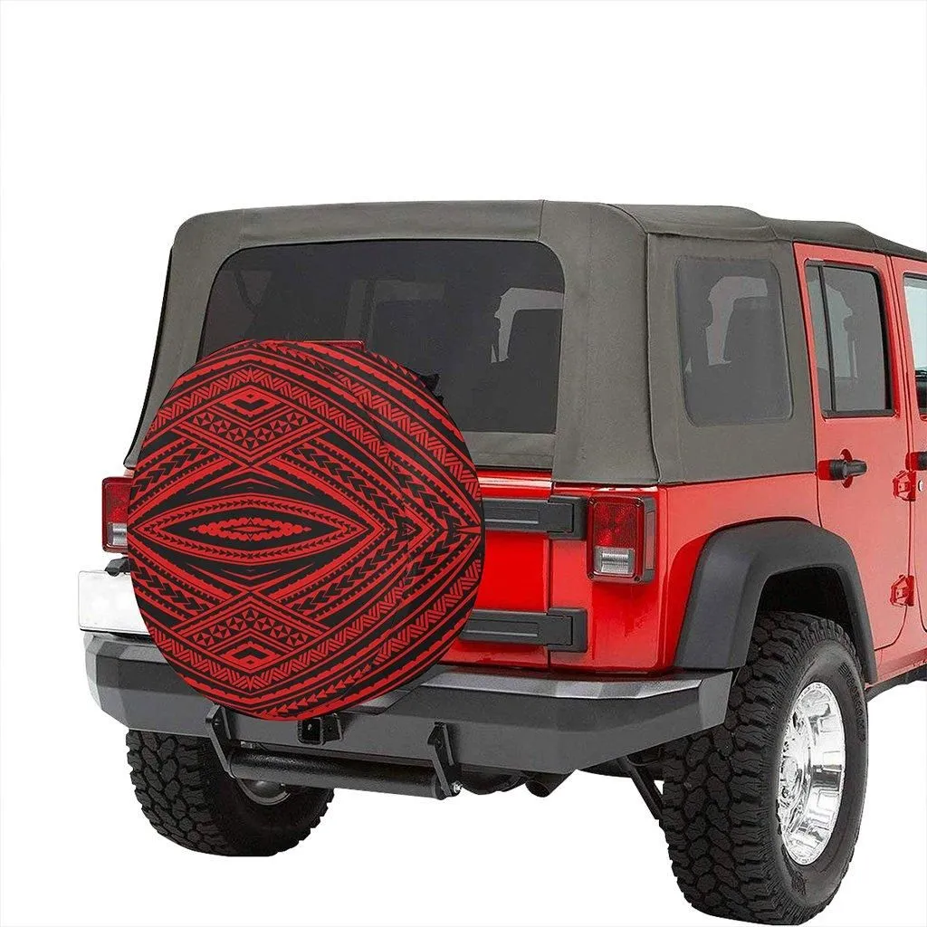 Polynesian Tatau Red Hawaii Spare Tire Cover