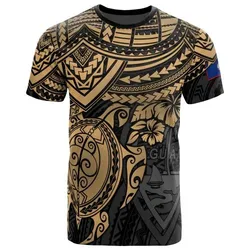 Guam T shirt - Guam Flag Polynesian Golden Turtle Hibiscus