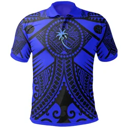 Chuuk Polo Shirts - Blue Seal with Polynesian Tattoo