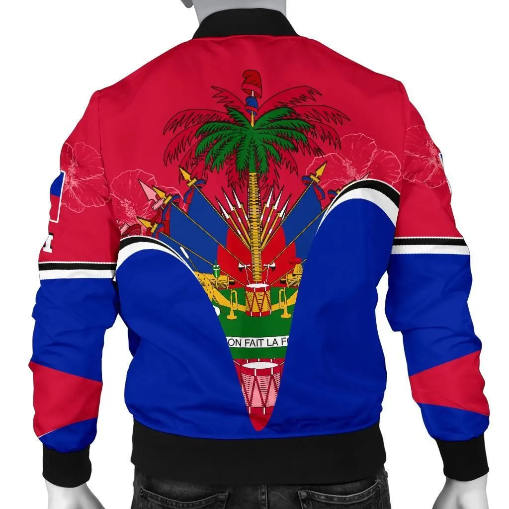 Haiti Mens Bomber Jacket - Haiti Coat of Arms
