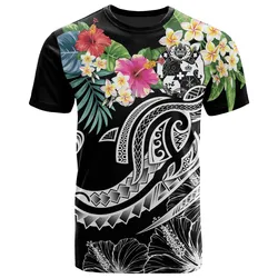 Tonga Polynesian T-Shirt - Summer Plumeria (Black)