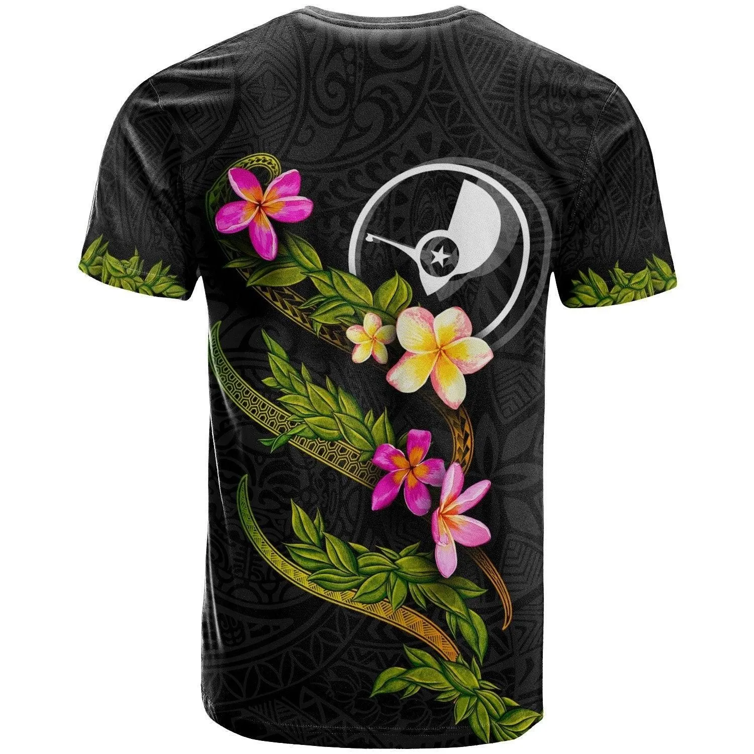 Yap Polynesian Custom Personalised T shirt - Plumeria Tribal