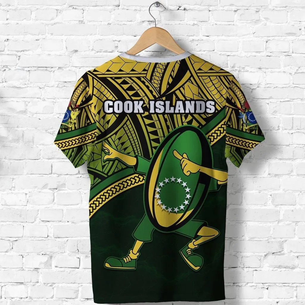 (Custom Personalised) Cook Islands Rugby T Shirt Dab Trend Creative