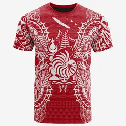 New Caledonia All New Caledonia Coat Of Arms Map Polynesian Tattoo Red White Unisex 3D T-Shirt All Over Print ONCLP