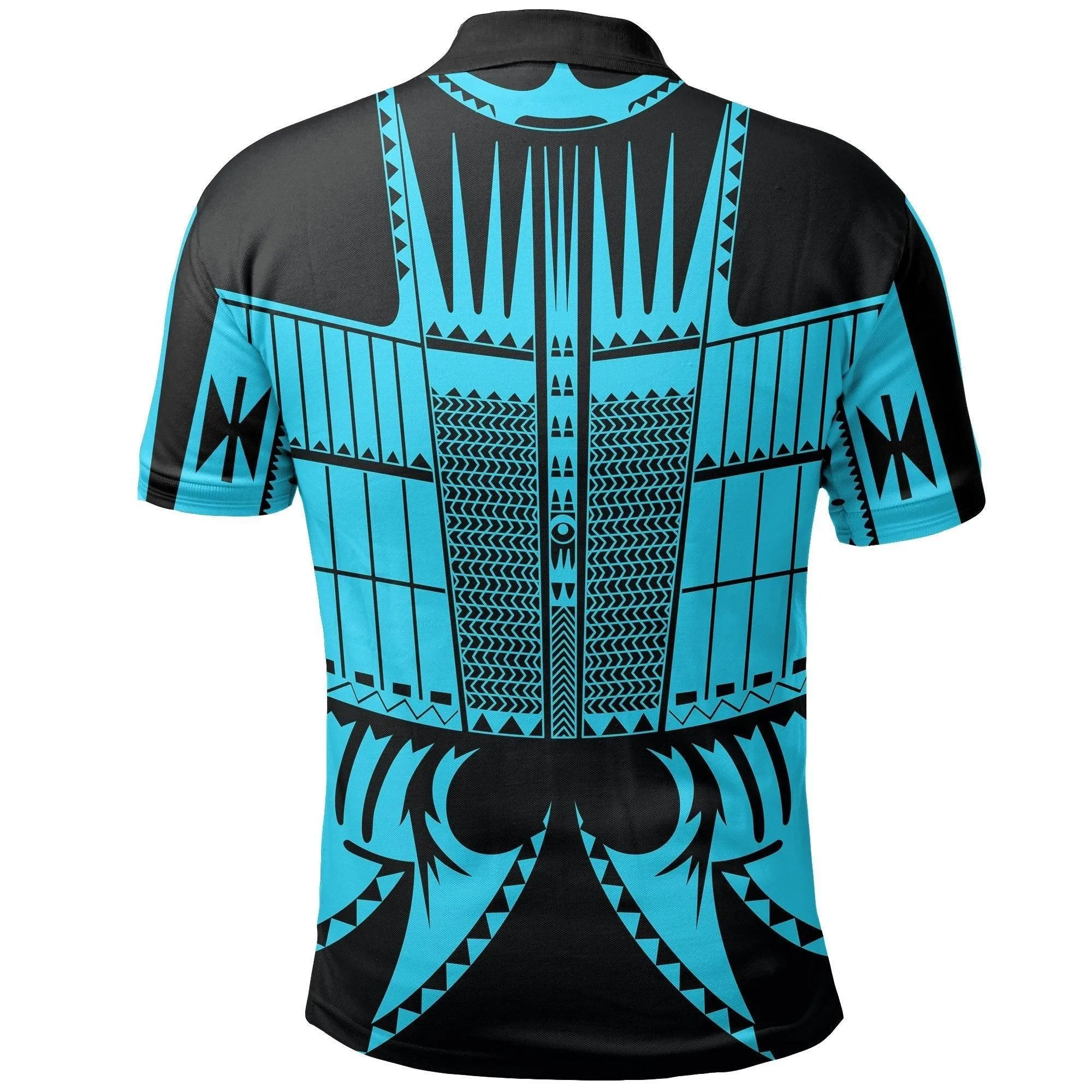 Warrior Yap Tattoo Polo Shirt Blue